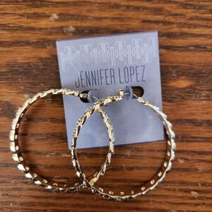 Jennifer Lopez Gold and Silver Hoop Earrings